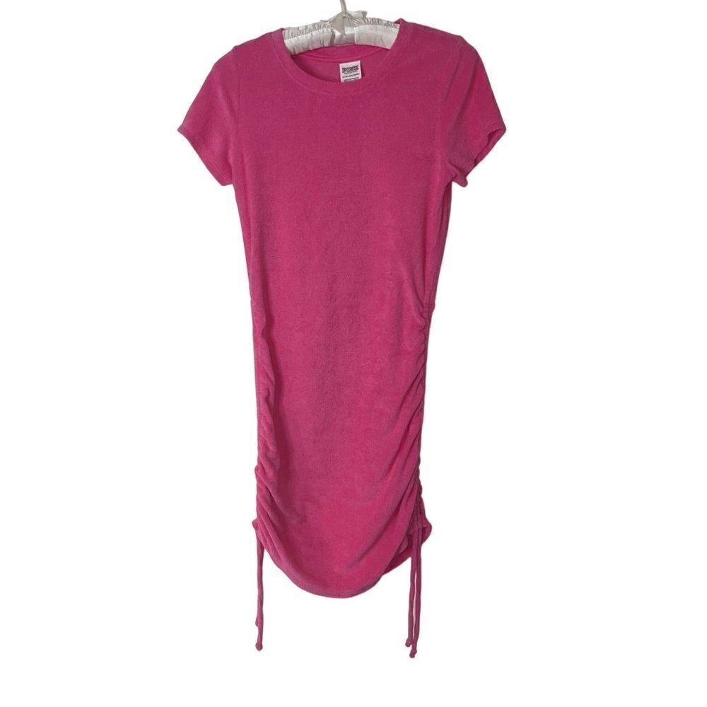 Victorias Secret Pink Bodycon Dress Size Extra Small Beach Terry Ruched Side